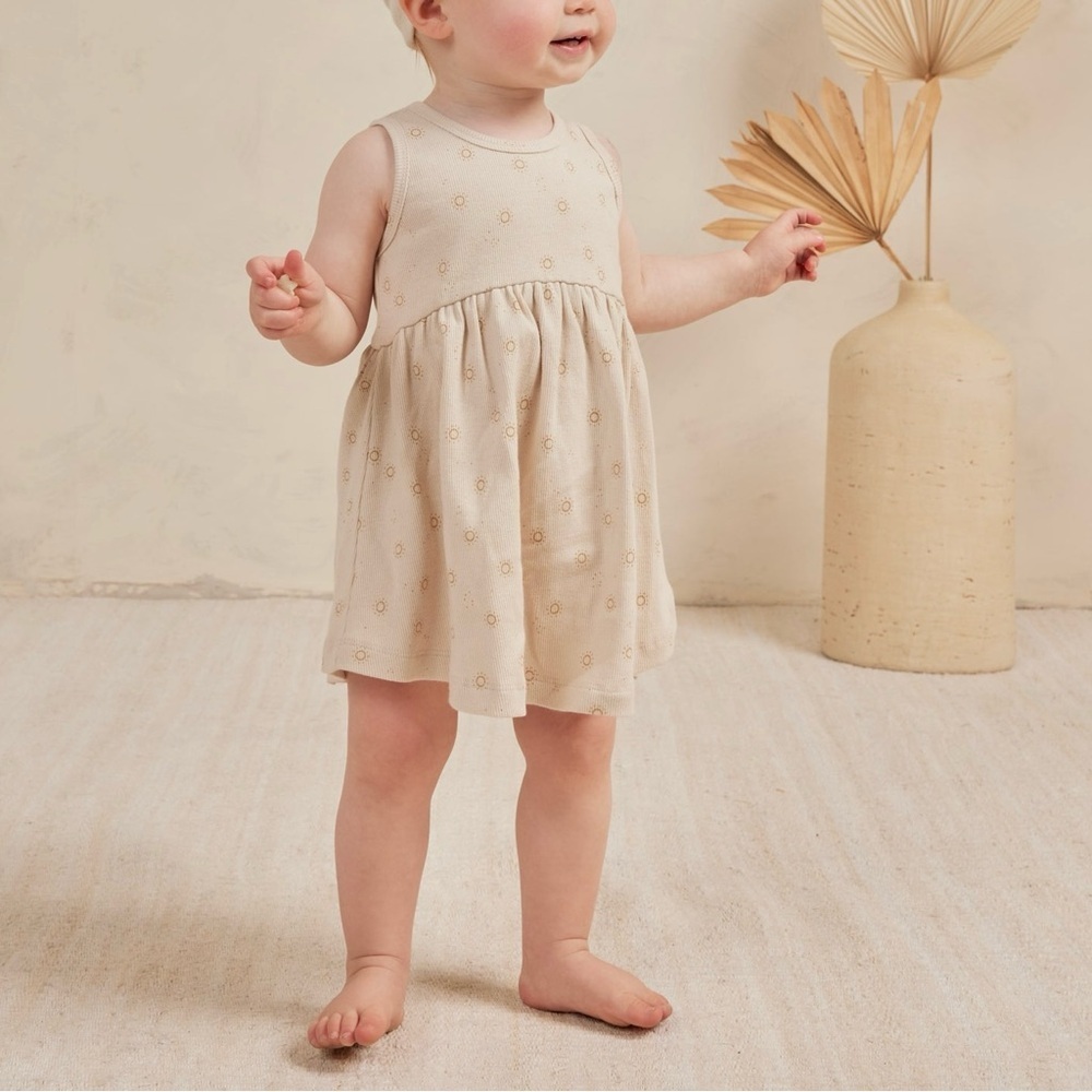 Quincy Mae Ribbed Tank Dress and Bloomers, Suns (4-5Y)